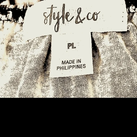 Style & Co pl Raspberry Tie Dye Elastic Neckline Long Sleeves Ruffle Hem… - Picture 8 of 12